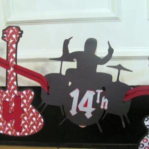 Rock Star Personalized Birthday Banner Featuring..