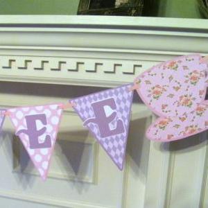Tea Party Personalized Name Banner In Shabby..