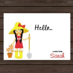 8 Personalized Note Cards Featuring Gardener And..