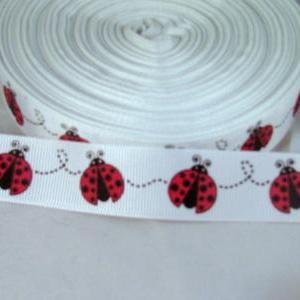 Ladybug Grosgrain Ribbon 7/8"