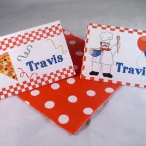 Pizza Cooking Party Tent Fold Placecards/food..