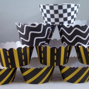 1 Dozen Race Themed Cupcake Wrappers In 3..