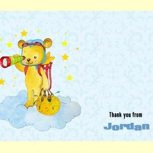Boy Bear Baby Shower Thank You Note Card..