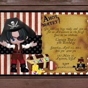 10 Personalized Pirate Themed Birthday Invitations