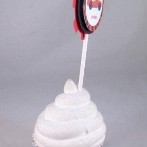1 Dozen Nascar- Race Themed Cupcake Toppers In 3d