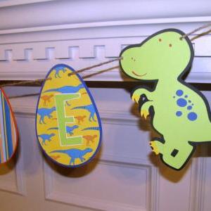 Dinosaur Eggs Birthday Banner With Personalized..