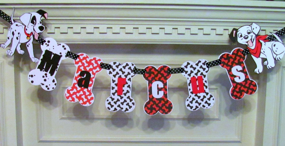 Doggy Birthday Banner With Name Banner And Puppy Dogs Dog