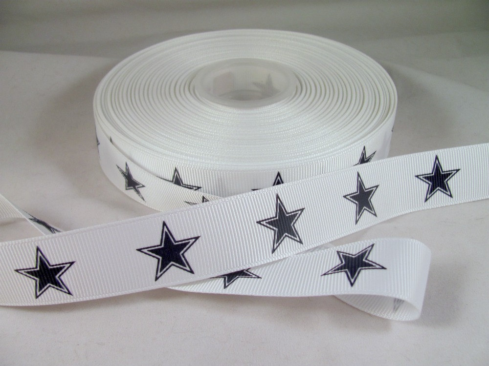 Dallas Stars 1 Yard 7/8" Grosgrain Ribbon Cowboys Ribbon