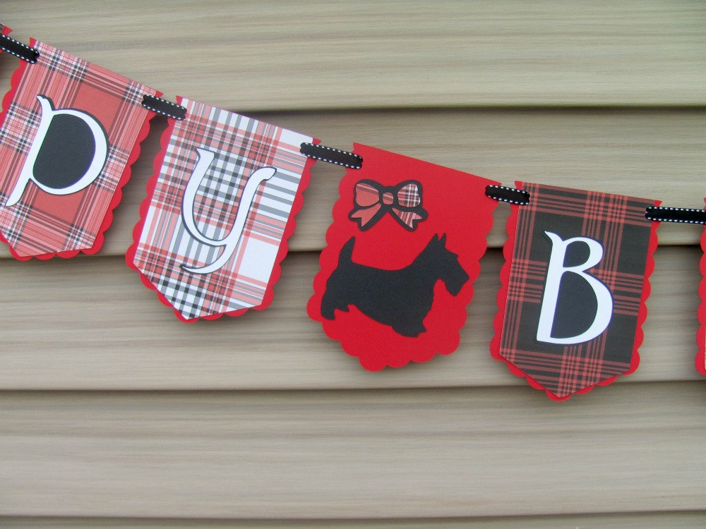 Happy Birthday Banner, Tartan Plaid Birthday Banner, Celtic Birthday ...